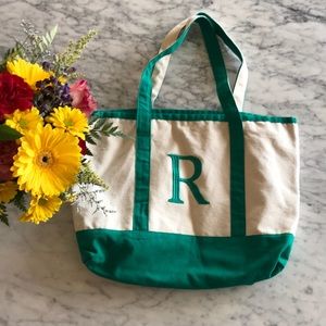 Green Canvas ‘R’ Tote